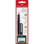 Stilou scolar Faber-Castell cu 6 cartuse, Carbon