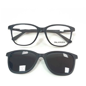 Rame ochelari de vedere unisex Polarizen CLIP-ON AA1001 C1 Black 51mm