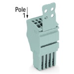 1-conductor female plug; Strain relief plate; 1.5 mm²; 11-pole; 1,50 mm²; gray, Wago