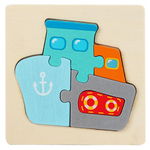 Puzzle 3D mini pastel, 12 modele, din lemn, Krista