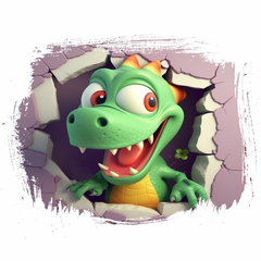 Sticker perete 3D Dinozaur simpatic, Autocolant Textil Premium Repoziționabil, 60x50 cm, Promotionalprint Sticker perete 3D Dinozaur simpatic, Autocolant Textil Premium Repoziționabil, 60x50 cm, Promotionalprint