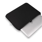 Husa laptop 14 inch rezistenta la stropire din neopren, Negru, OEM