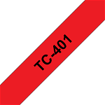 Banda laminata adeziva standard TC-401 12mm 7.7m pentru imprimante Brother P-touch Negru pe Rosu, Brother