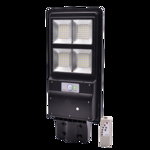 Lampa solara stradala LED JORTAN®, 200W, telecomanda, panou fotovoltaic, IP66, Negru, 
