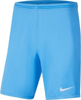 Nike, Pantaloni scurti cu talie elastica pentru fotbal Park, Albastru azur