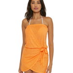 Imbracaminte Femei BECCA by Rebecca Virtue Beach Date Mock Sarong Dress Cover-Up Orange Burst, BECCA by Rebecca Virtue