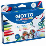 Marker textile 6 culori set Giotto Decor FL0494800, Galeria Creativ