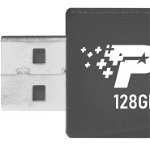 Memorie USB 3.2 Patriot PUSH+, 128 GB, profil mic, Negru