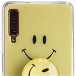 Protectie Spate cu Suport Contakt Smile 2700000158715 pentru Samsung Galaxy A7 2018 (Negru/Galben)