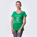 Tricou NailShop verde cu print - S, NailShop