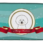 Caroline`s Treasures Absorbant Dish uscare Mat pentru bucătărie Counter Bichon Frise Merry Christmas Dish Multicolore 14 x 21, 