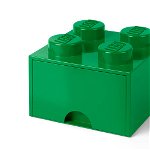 Cutie depozitare LEGO 2x2 cu sertar verde 