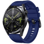 Accesoriu smartwatch Curea silicon Strap One compatibila cu Huawei Watch GT 3 42mm Navy Blue, OEM