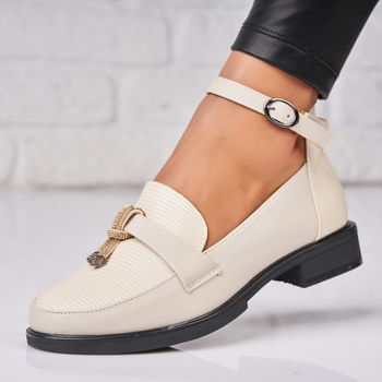 Pantofi dama casual Bej din Piele Ecologica Yasmeen A4771