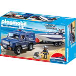 Set de Constructie Playmobil Camion De Politie Cu Barca, Playmobil