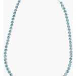 AMINA MUADDI Silver Tennis Choker Necklace With Crystals Light Blue