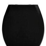 Capac de toaleta cu sistem de coborare easy-close, Wenko, Kos, 37 x 44 cm, termoplastic, negru, Wenko