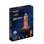 Puzzle 3D Cubic Fun 28 piese Big Ben baza cu leduri, Cubic Fun