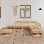 Set mobilier de gradina vidaXL, 8 piese, lemn masiv de pin, 70 x 70 x 67 cm, 50.86 kg
