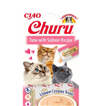 Churu, Recompense Cremoase pentru Pisici cu Ton si Somon, 4x14g, Churu