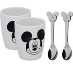 Set 2 pahare WMF Mickey Mouse, sticla + 2 linguri