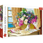 Trefl - Puzzle peisaje Flowers in the morning , Puzzle Adulti, piese 1000, Multicolor