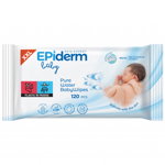 Servetele umede copii Epiderm Skin Expert Water Wipes 120 bucati, EPIDERM