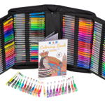 Set 242 piese, Pixuri cu gel multicolor + Rezerve + Carte de colorat + Penar, AVX