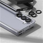 Set 3 protectii sticla camera foto Ringke Frame Glass compatibil cu Samsung Galaxy Z Fold 5 Black, Ringke