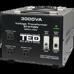 Transformator de tensiune, Convertor de la 220V la 110V si Reversibil 3000VA 2400W cu Carcasa si Regleta, TED Electric TED000248, TED Electric