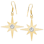 Star Light - Cercei personalizati steluta cu tortita deschisa din argint 925 placat cu aur galben 24K, BijuBOX