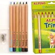 Creioane Colorate Triunghiulare, Cutie Carton, 12 Culori/set, Alpino Trimax Jumbo