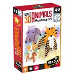 Puzzle Headu Montessori - Animale 3D, 10 animale, Russell
