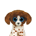 Jucarie Plush Beanie Boos Dog brown-white - Muddles 15 cm 36249, Meteor
