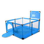 Tarc de joaca cu fermoar lateral si cos de bachet pentru copii, 126×126 cm, albastru