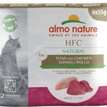 ALMO NATURE HFC Natural Pachet plicuri pentru pisici, cu ton şi pui 6 x 55g, Almo Nature