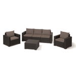 Set mobilier gradina cu canapea Keter California 3 locuri maro