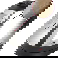 Fierbator electric Esperanza Spring 1L, maner termorezistent, otel inoxidabil, 1450W, 220-240V, argintiu, RESIGILAT, Esperanza