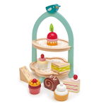 Stand pentru prajituri - Mini Chef Birdie Afternoon Tea - 9 piese - Tender Leaf Toys, Tender Leaf Toys