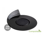 Baza Plastic Prezentare Monoportii, Compostable Rotund Negru, O 8.6 cm, Set 100 Buc