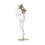 Decoratiune fata, Metal, Auriu, Face Deco Flowers, 