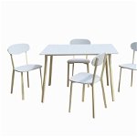 Set dining/bucatarie Bedora Osso, masa cu 4 scaune, 110 x 70 x 75 cm, metal/MDF, Bedora