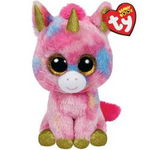 Jucarie de plus Ty Beanie Boos - Fantasia, unicorn multicolor, 15 cm TY36158, 