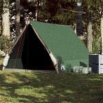 vidaXL Cort de camping cu cadru A, 2 persoane, verde, impermeabil, vidaXL