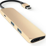 Adaptor Satechi pentru Apple Macbook, Multi Port USB-C la USB, HDMI 4K, Gold, Satechi