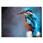 Tablou canvas pictura pasare kingfisher albastru, maro, negru 1188 - Material produs:: Tablou canvas pe panza CU RAMA, Dimensiunea:: 80x120 cm, 