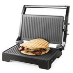 Sandwich si grill Taurus CRISPY & CO,1000W, 23x15cm, deschidere 90° si 180º, termostat, placa superioara basculanta (Inox), Taurus