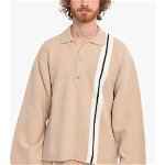 Palm Angels Polo Neck Fleecy Cotton Pullover Beige, Palm Angels