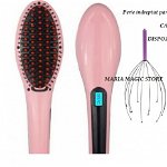 Perie electrica pentru indreptat parul + Cadou dispozitiv de masaj pentru scalp, Maria Magic Store