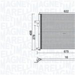 Radiator AC condensator cu uscator potrivit CHEVROLET LACETTI, NUBIRA; DAEWOO LACETTI, NUBIRA 1.4-2.0D 07.03-, MAGNETI MARELLI